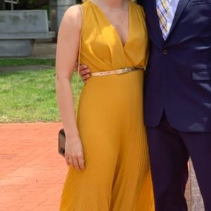 Lumina mustard crepe dress